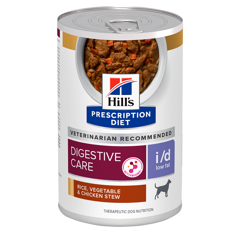 Hrana cu pui si legume adaugate pentru caini i/d low fat Digestive Care, 354 g, Hill's PD