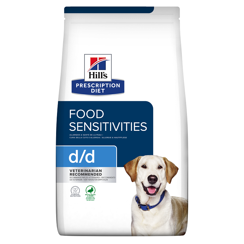 Hrana pentru caini cu rata si orez d/d Food Sensitivities, 4 kg, Hill's PD