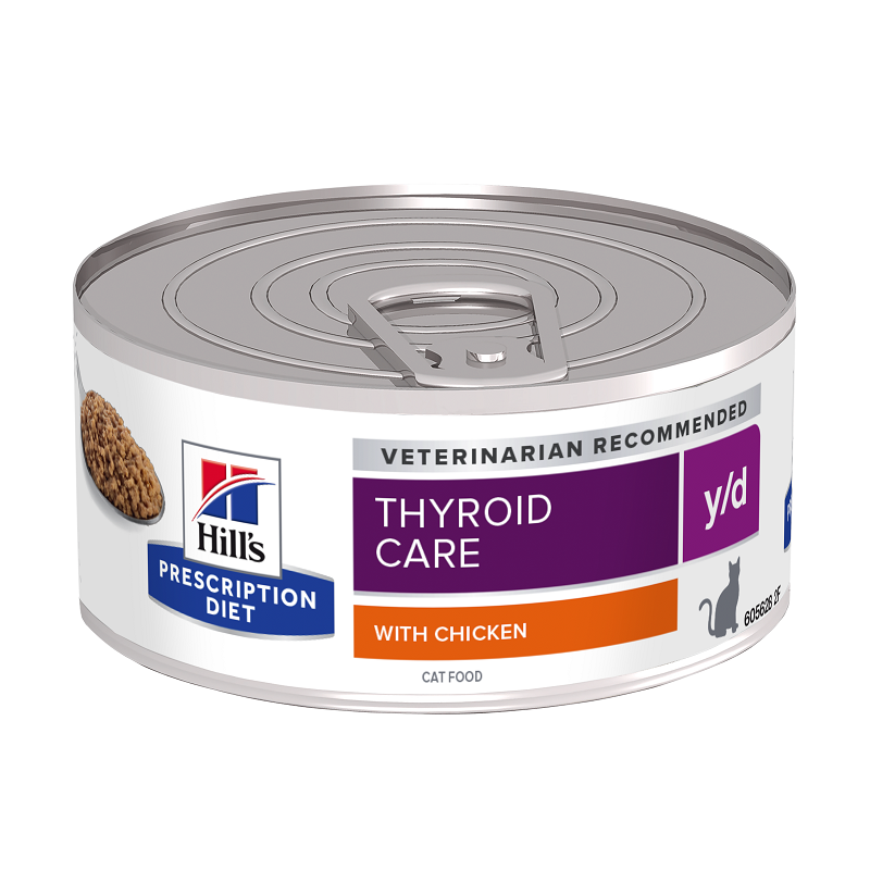 Hrana cu pui pentru pisici y/d Thyroid Care, 156 g, Hill's PD