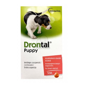 Antiparazitar intern pentru catei Drontal Puppy, 50 ml, Bayer Vet OTC