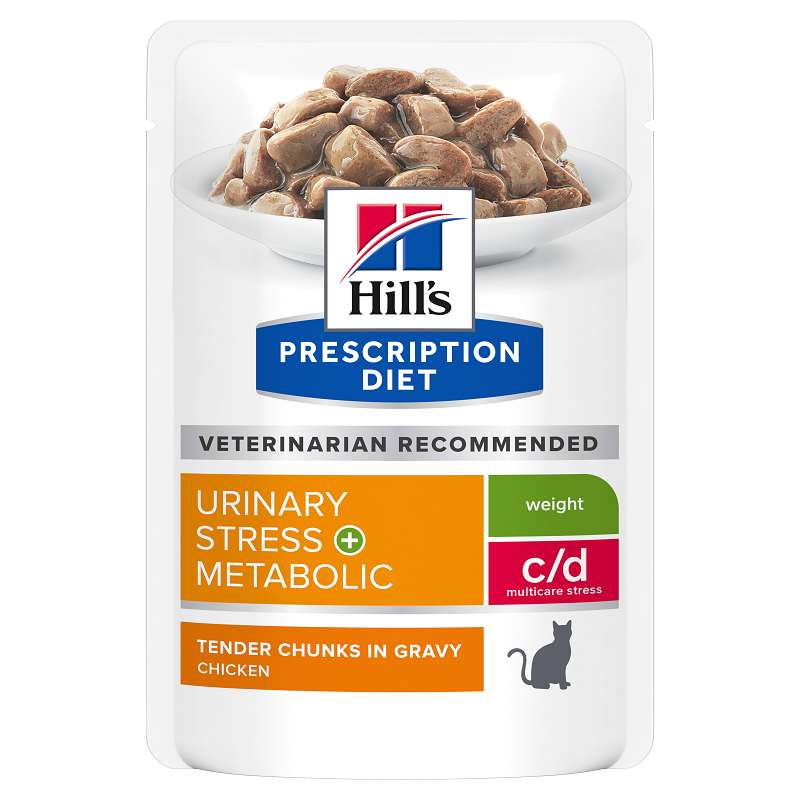Hrana cu pui pentru pisici c/d Urinary Stress + Metabolic, 85 g, Hill's PD