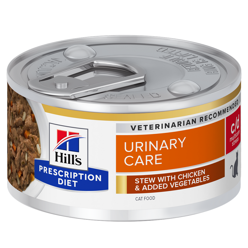 Tocanita cu pui si legume pentru pisici c/d Urinary Care, 82 g, Hill's PD
