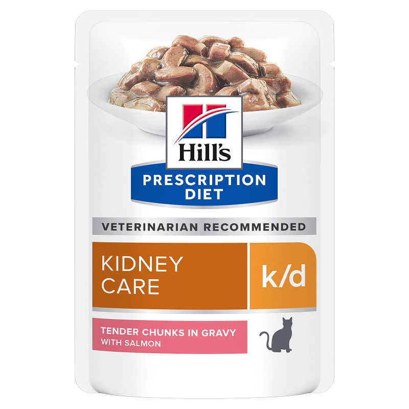 Hrana cu somon pentru pisici k/d Kidney Care, 85 g, Hill's PD