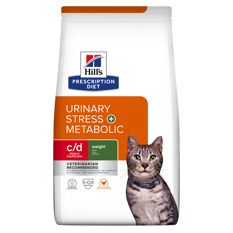 Hrana cu pui pentru pisici c/d Urinary Stress + Metabolic 3 kg Urinary Stress + Metabolic, 3 kg, Hill's PD