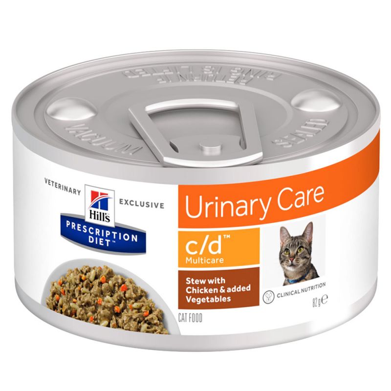 Hrana umeda cu pui si legume pentru pisici c/d Urinary Care Multicare 605644, 82 g, Hill's PD