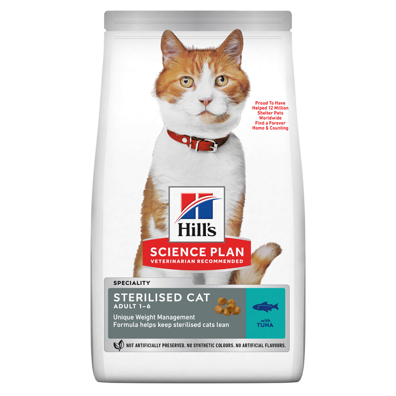 Hrana cu ton pentru pisici Sterilised Cat Adult, 3 kg, Hill's SP