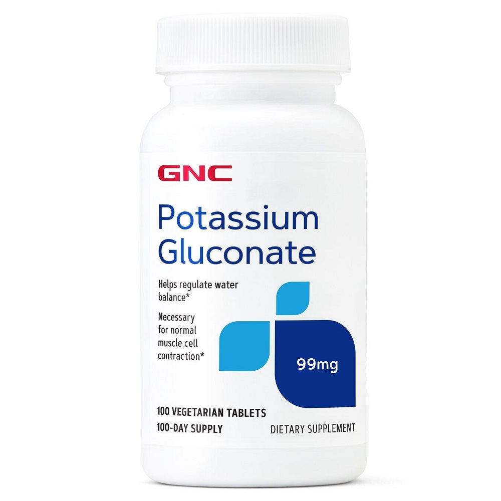 Gluconat de Potasiu, 99 mg, 100 tablete, GNC