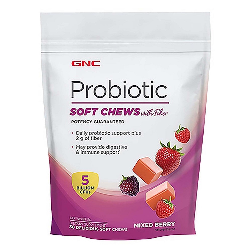 Probiotice cu fibre Soft Chews, 30 caramele, GNC