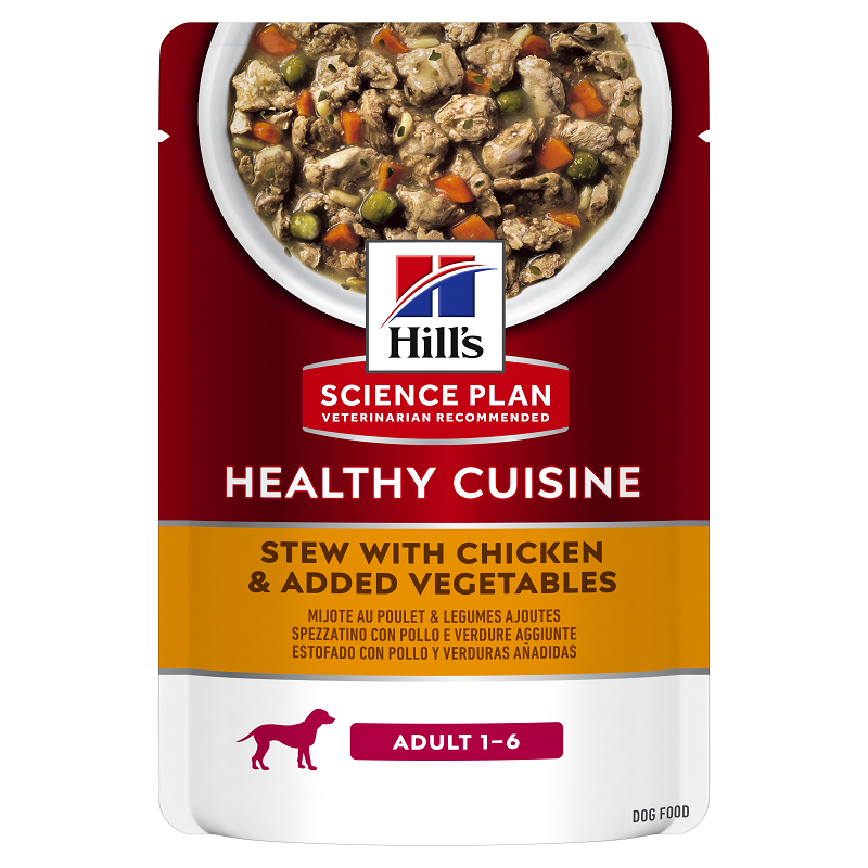 Tocanita cu pui si legume pentru caini adulti Healthy Cuisine, 90 g, Hill's SP