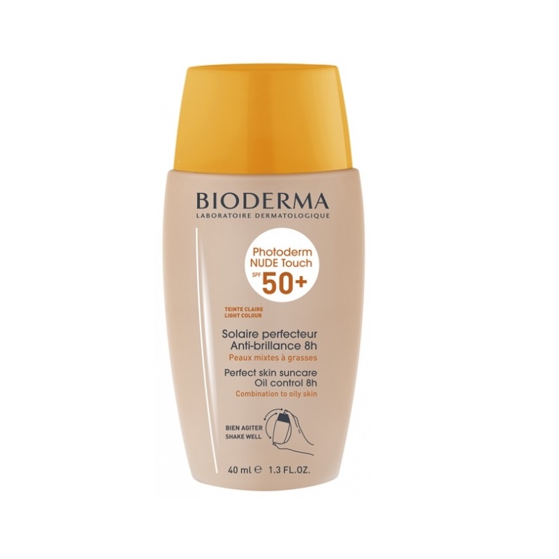 Fluid cu SPF 50+ pentru piele mixta si grasa nuanta Light Photoderm Nude Touch, 40 ml, Bioderma