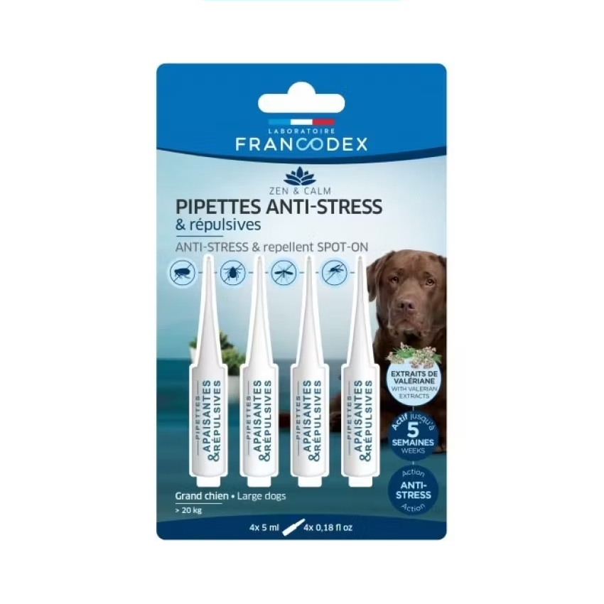 Pipete Antistres & Repelente Antiparazitare pentru câini de talie mare >20 kg Spot On Repulsiv Antistres Dog Maxi, Francodex
