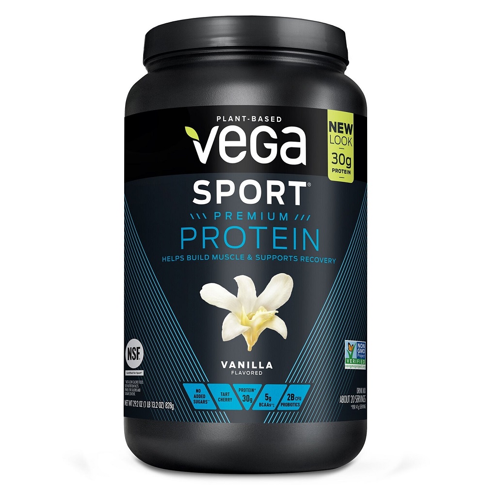 Proteina vegetala fara gluten cu aroma de vanilie Vega Sport Premium, 828 g, GNC