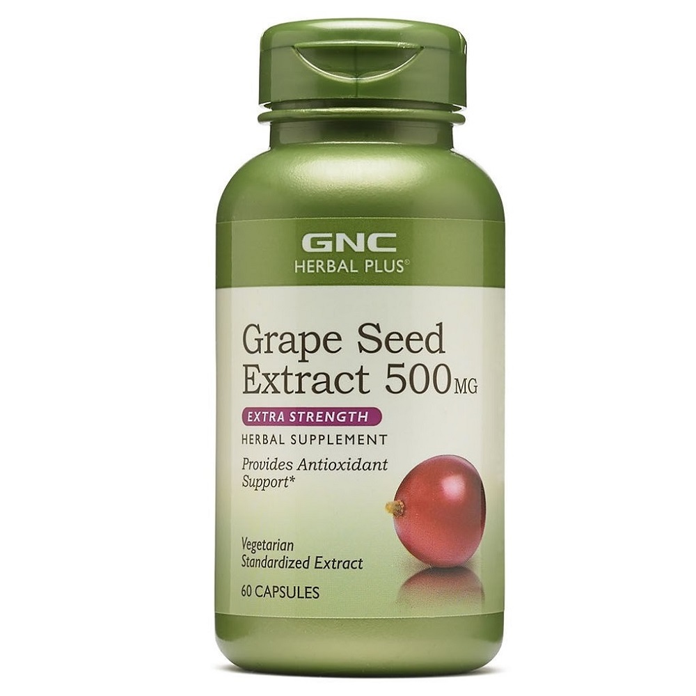 Extract din seminte de struguri Herbal Plus, 500 mg, 60 capsule, GNC