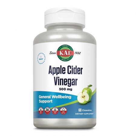 Apple Cider Vinegar Kal, 500 mg, 60 tablete masticabile - Secom
