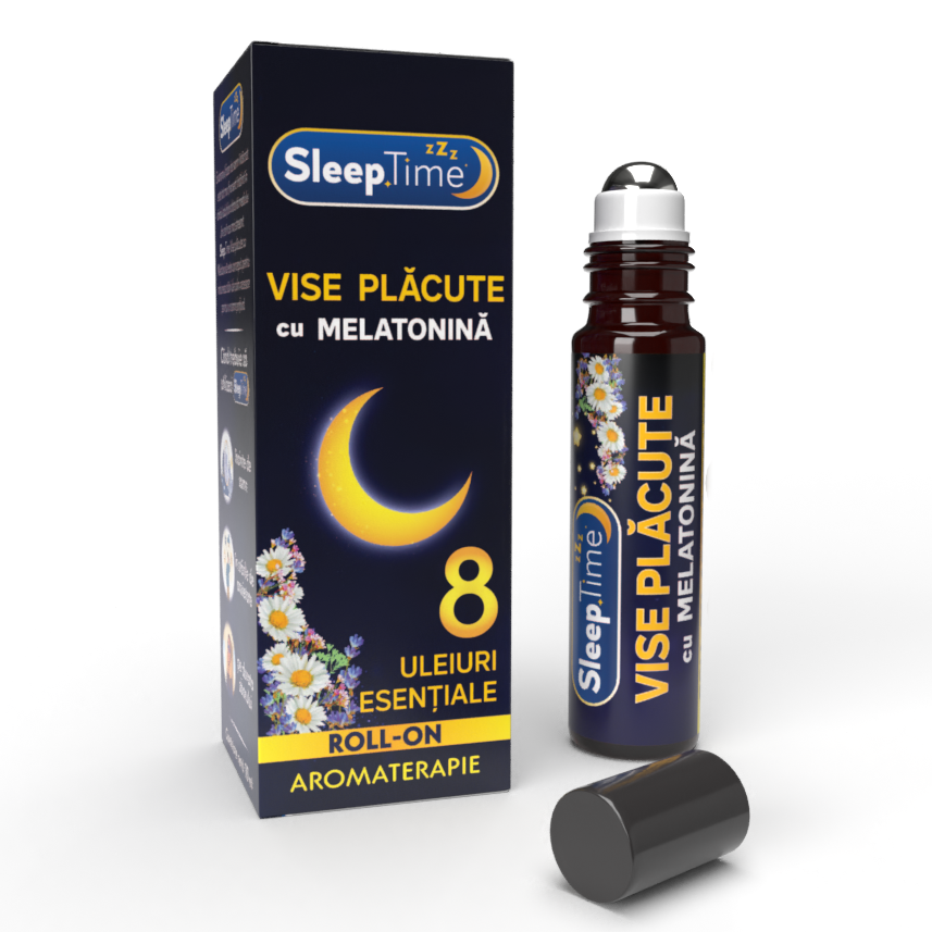 Roll-on aromaterapie SleepTime Vise Placute cu melatonina, 10 ml, Justin Pharma