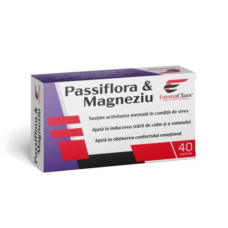 Passiflora & Magneziu, 40 capsule - FarmaClass