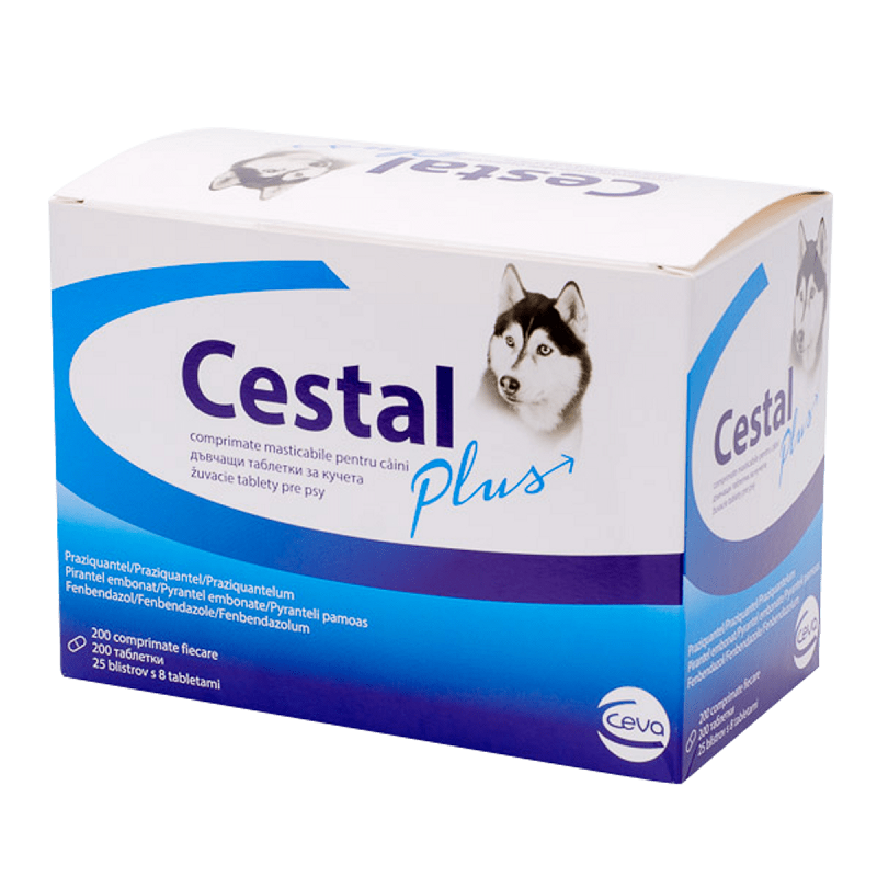 Antiparazitare interna pentru caini Cestal Plus Chew, 200 comprimate masticabile, Ceva Sante