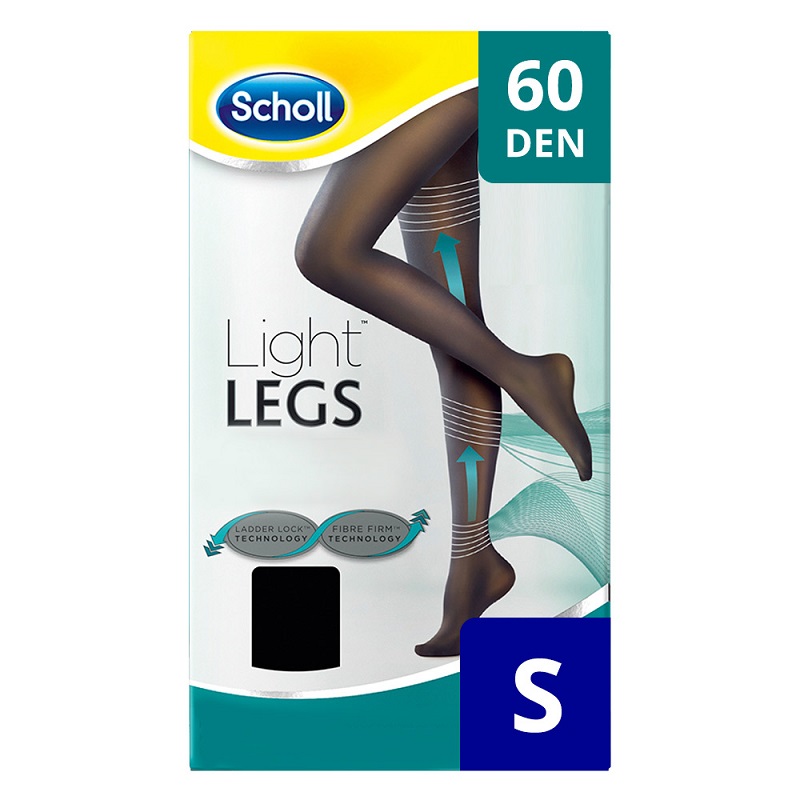 Ciorapi compresivi Light Legs 60 DEN, Marimea S, Negru, Scholl 