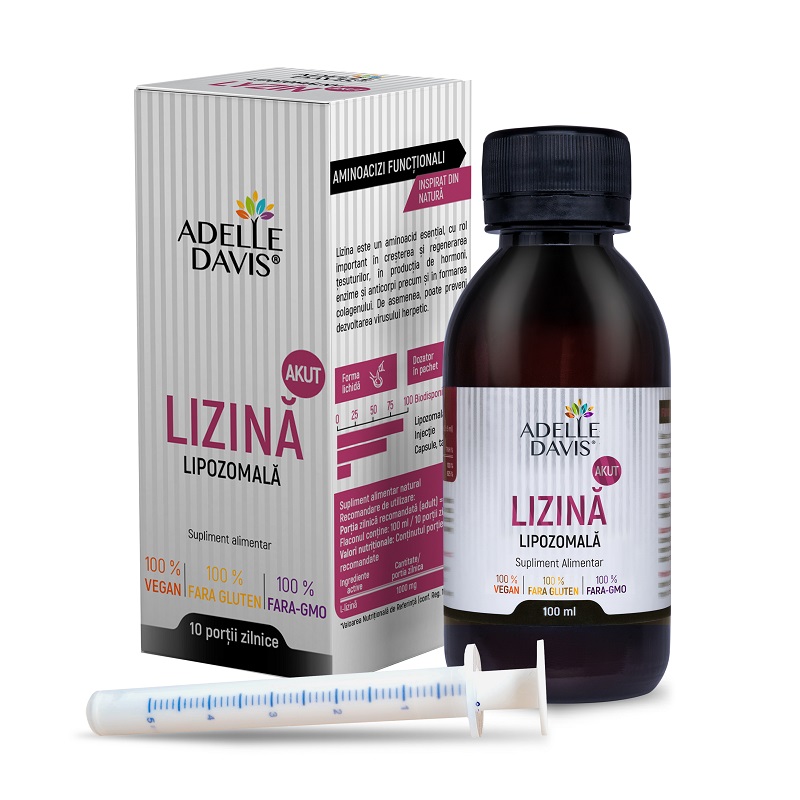 Lizina AKUT Lipozomala, lichid, 100 ml, Adelle Davis