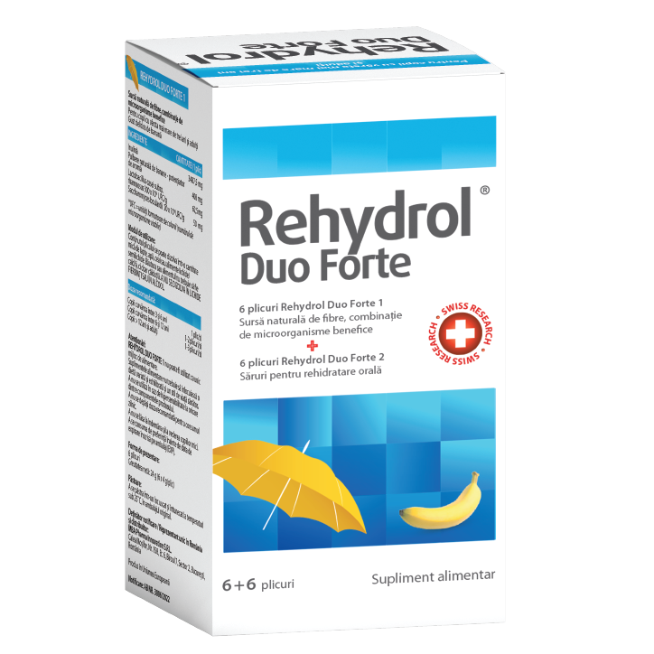 Rehydrol Duo Forte, 6 + 6 plicuri, MBA Pharma