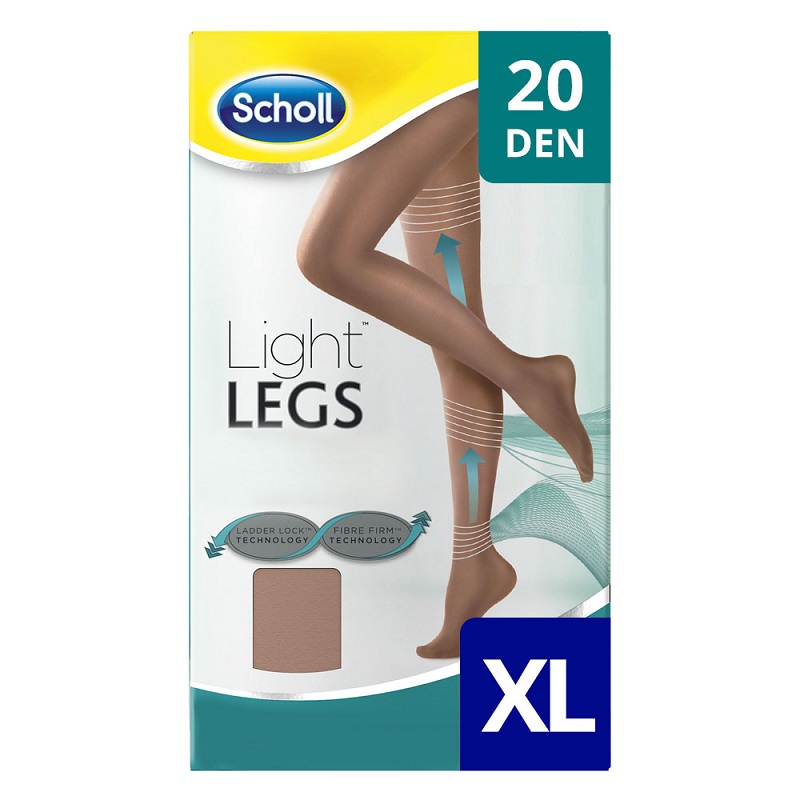 Ciorapi compresivi Light Legs 20 DEN, Marimea XL, Bej, Scholl