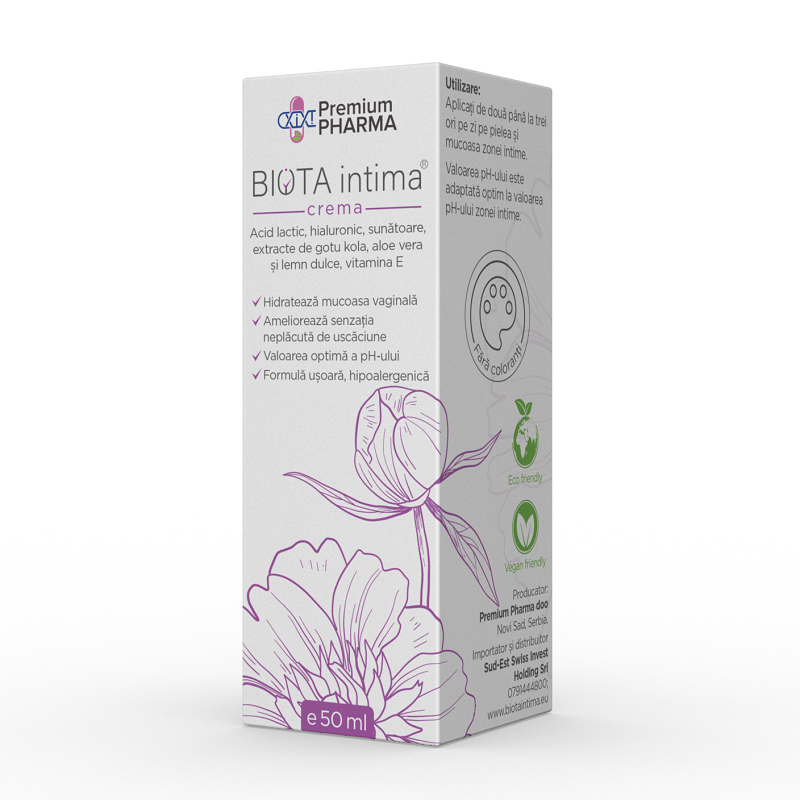 Biota intima crema pH 4.8, 50 ml, Premium Pharma
