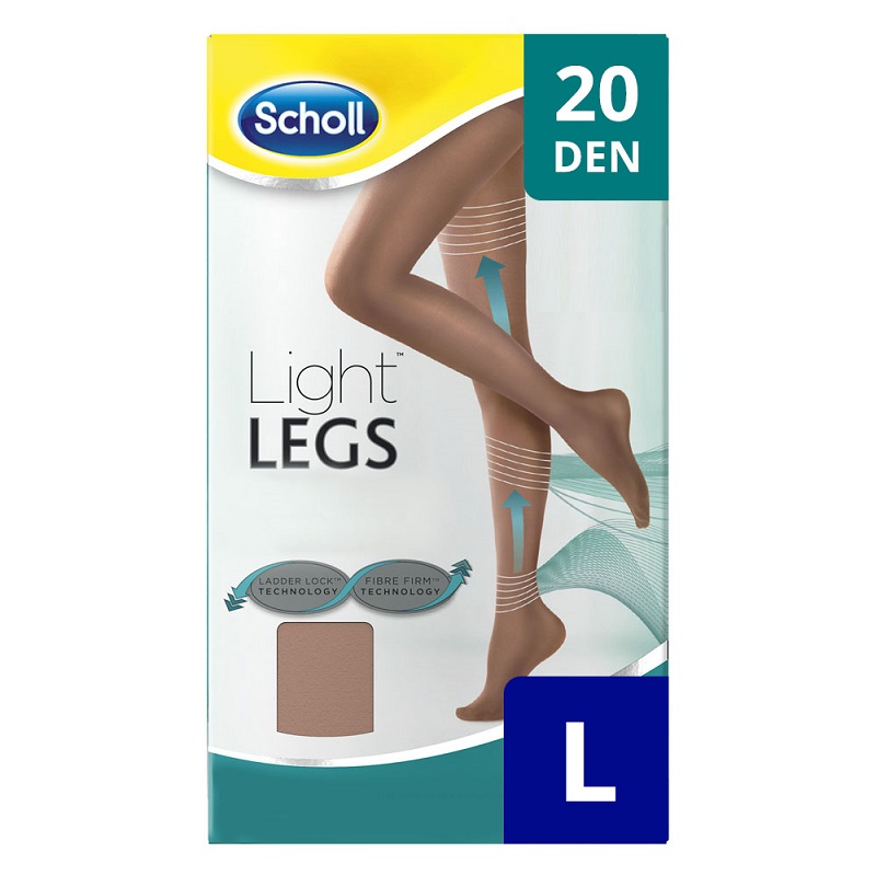 Ciorapi compresivi Light Legs 20 DEN, Marimea L, Bej, Scholl