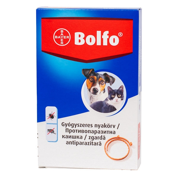 Zgarda antiparazitara 38 cm pentru caini si pisici Bolfo, 1 bucata, Bayer Vet OTC