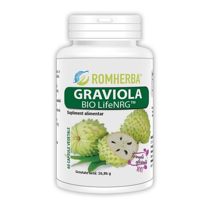 Graviola Bio LifeNRG, 60 capsule vegetale, Romherba