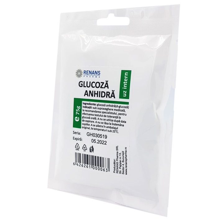 Glucoza anhidra, 75 g, Renans Pharma