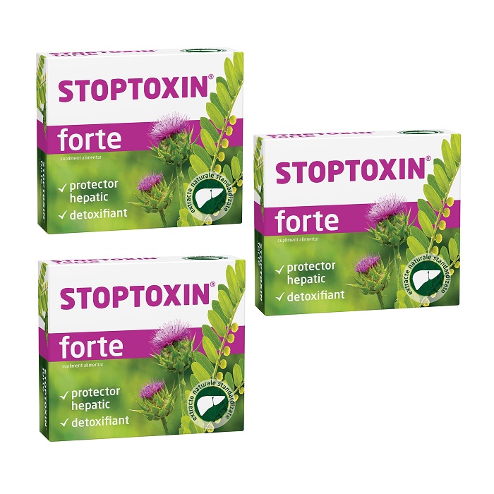 Pachet Stoptoxin Forte (3 la pret de 2), 30 capsule, Fiterman