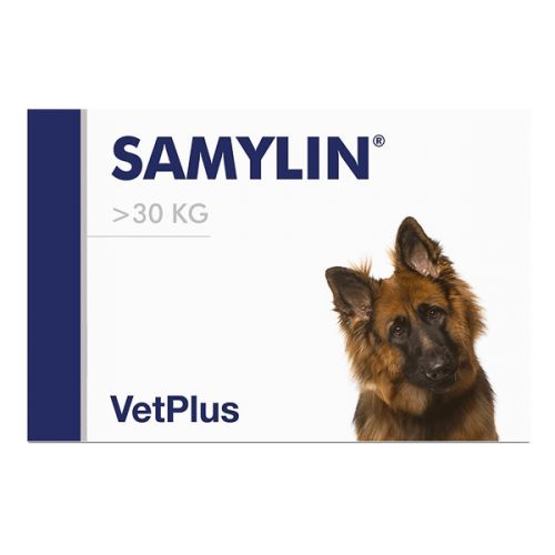 Supliment nutraceutical pentru menținerea sănătății ficatului la caini de talie mare >30 kg Samylin Large Breed, 30 tablete, VetPlus