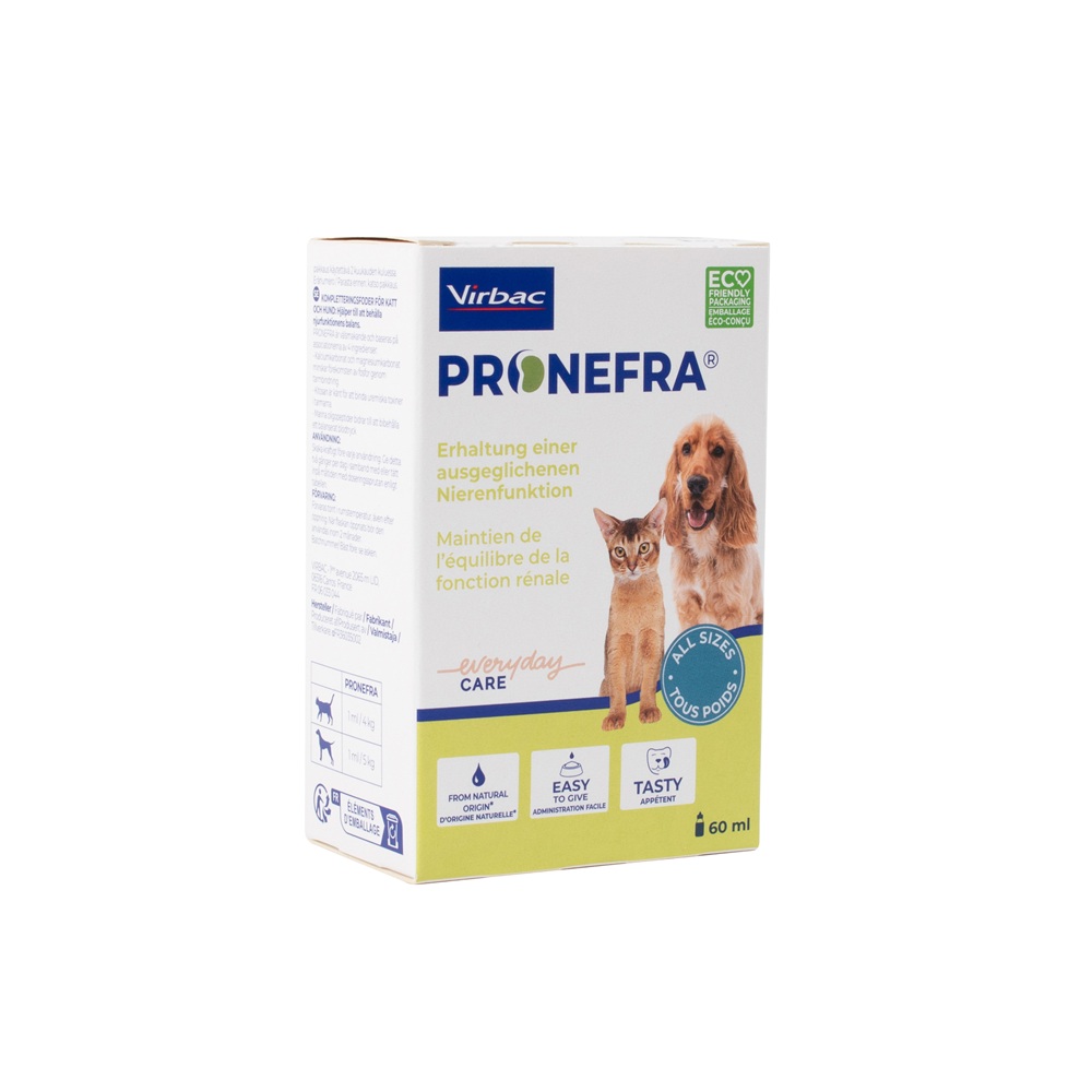 Supliment pentru caini si pisici cu insuficienta renala cronica Pronefra, 60 ml, Virbac