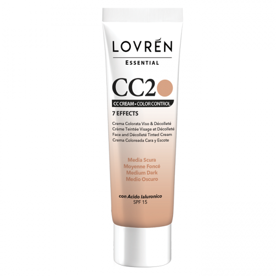 CC Cream cu SPF 15 7 Efecte Medium Dark CC2, 25 ml, Lovren