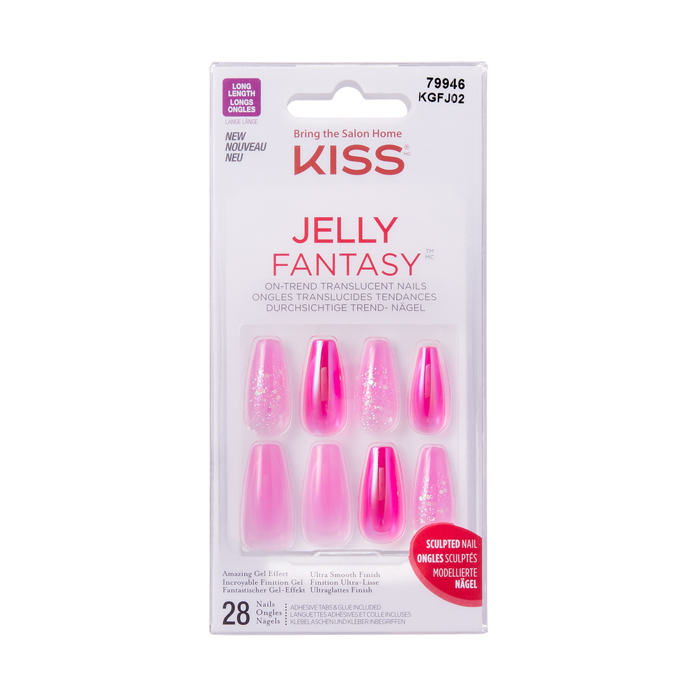 Unghii false Jelly Fantasy, Jelly Baby Long Coffin, Kiss