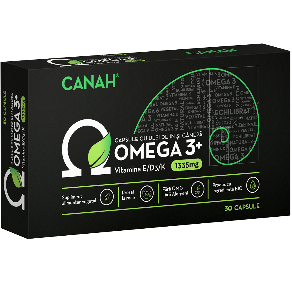 Omega 3+, 30 capsule, Canah