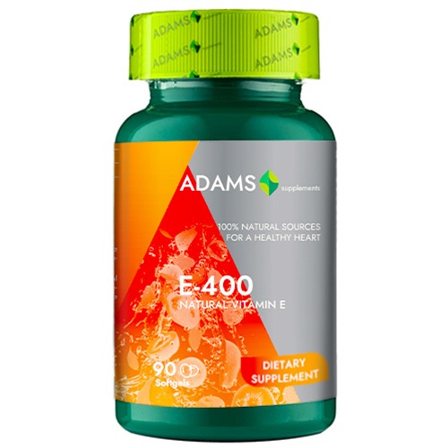 Vitamina E-400 (naturala), 90 capsule, Adams Vision