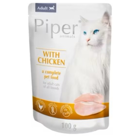 Hrana umeda cu pui pentru pisici, 100 g, Piper