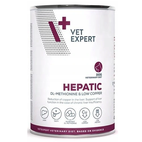 Hrana umeda pentru caini 4T Hepatic Dog, 400 g, Vet Expert