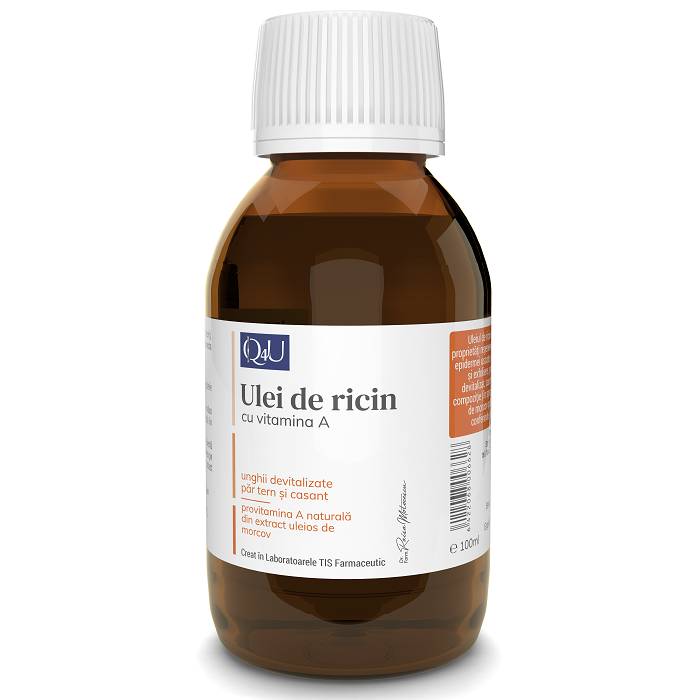 Ulei de ricin cu Vitamina A Q4U, 100 ml, Tis Farmaceutic