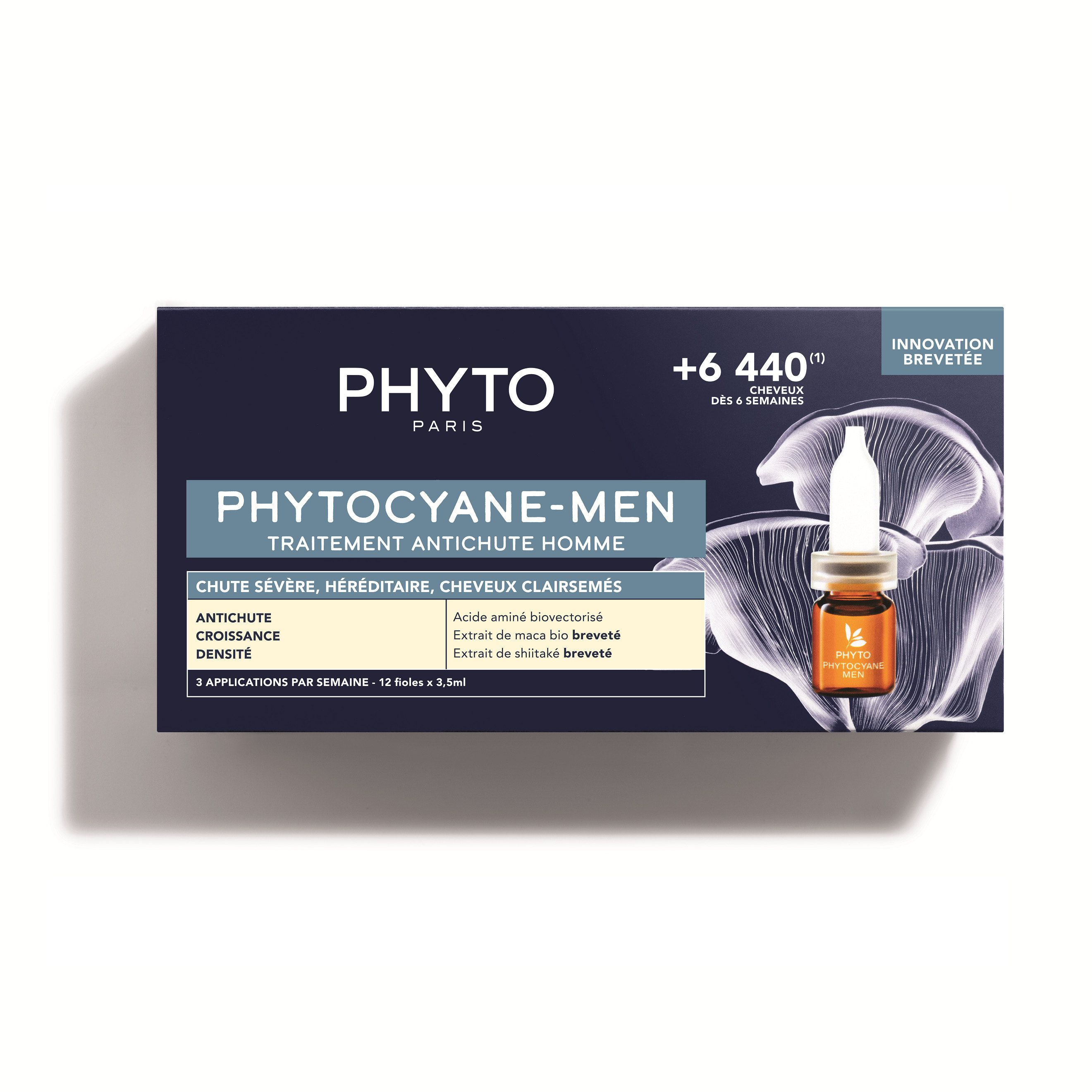 Tratament impotriva caderii parului Phytocayne-Men, 12 x 3.5 ml, Phyto