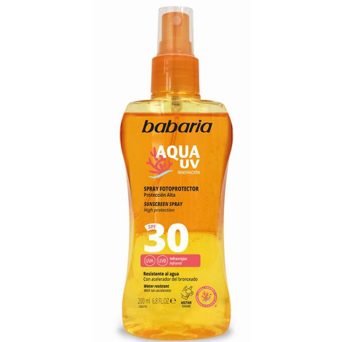 Spray pentru corp cu protectie solara SPF 30 Aqua UV, 200 ml, Babaria