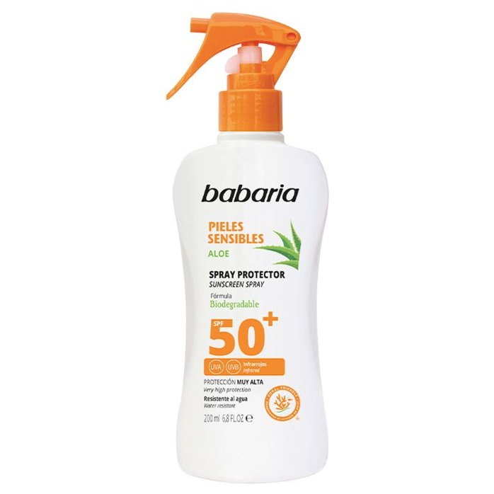 Spray pentru piele sensibila cu protectie solara SPF 50+, 200 ml, Babaria