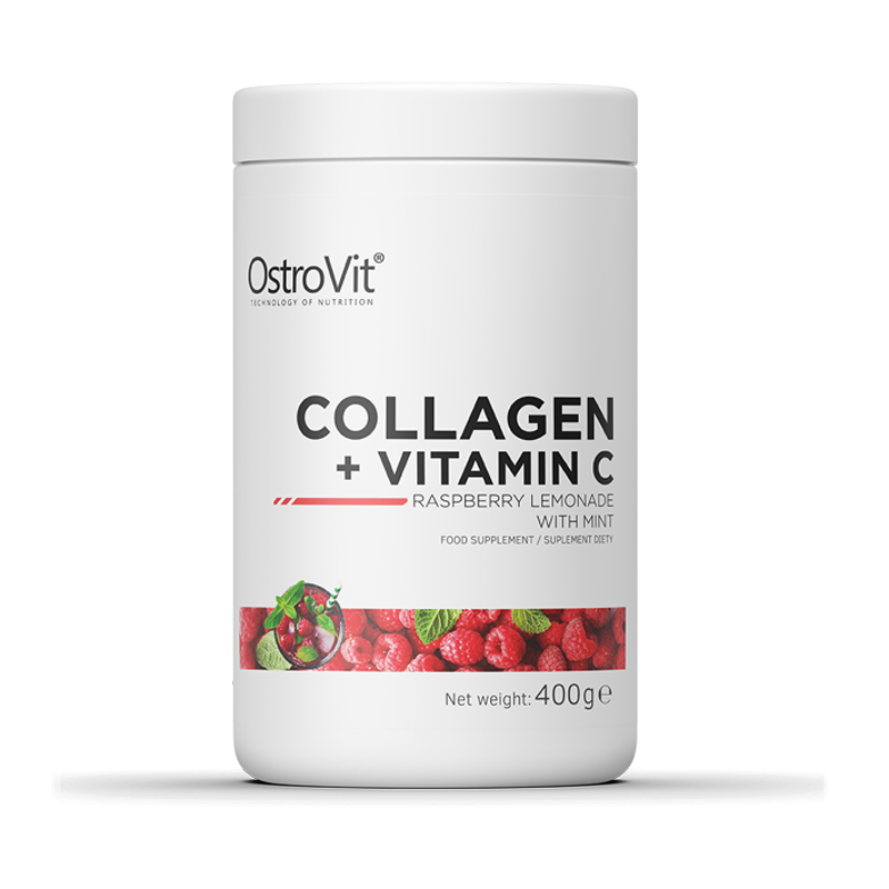Colagen + Vitamina C Limonadă de zmeură cu mentă, 400g, Ostrovit