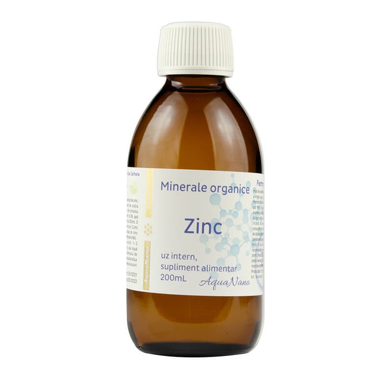 Minerale organice Zinc  Aqua Nano, 200 ml, Aghoras