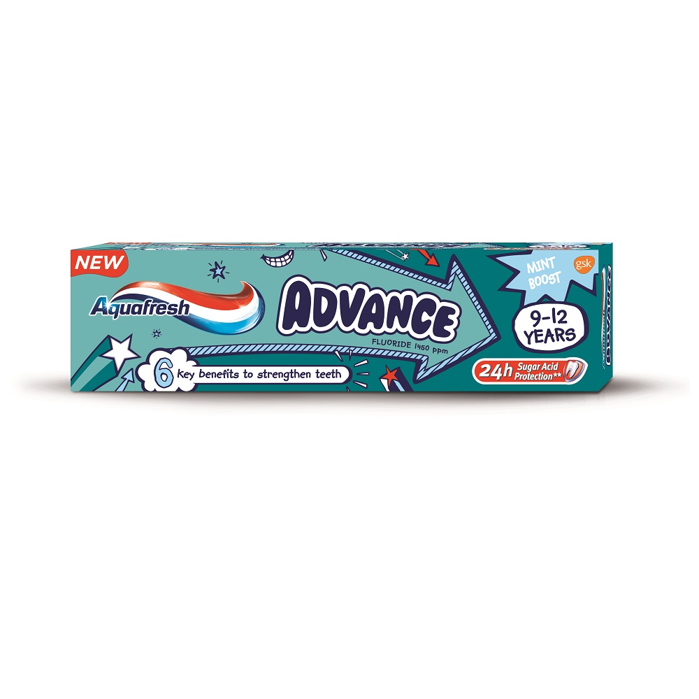 Pasta de dinti pentru copii Advance, 9-12 ani, 75 ml, Aquafresh