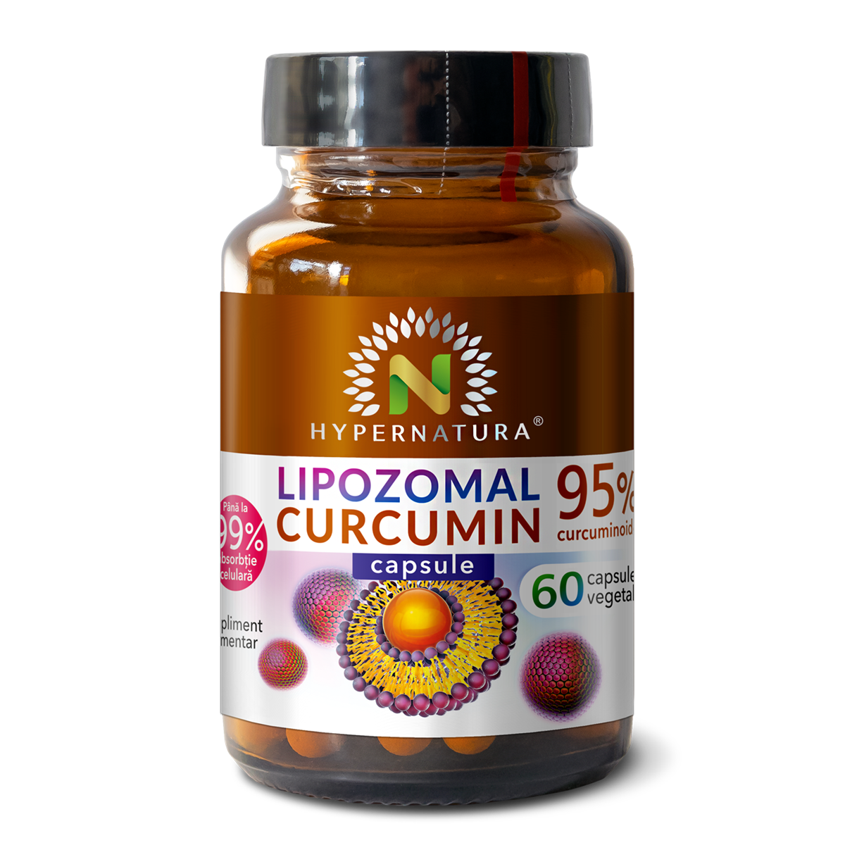 Lipozomal Curcumin 95%, 60 capsule vegetale, Hypernatura