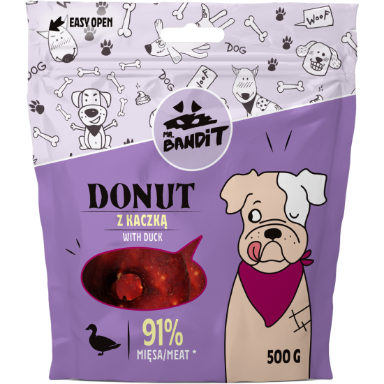 Recompense cu rata pentru caini Donut, 500 g, Mr. Bandit