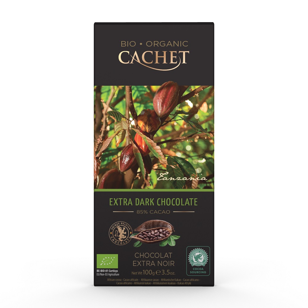 Ciocolata extra amaruie bio cu 85% cacao, 100 g, Cachet