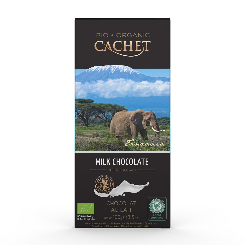 Ciocolata bio cu lapte 40% cacao, 100 g, Cachet